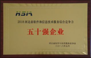 我公司榮膺2018年省軟件和信息技術服務綜合競爭力50強企業